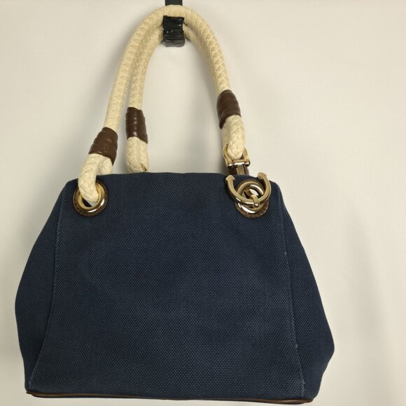 Michael Kors Marina Bicolor Canvas Tote Bag in navy blue w/ Rope Handle 💙✨ - Picture 5 of 16